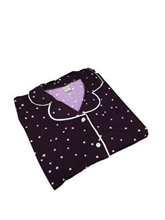 Pijamood Kadın Milan Kumaş Önü Düğmeli Mevsimlik Uzun Kol Pijama Takımı