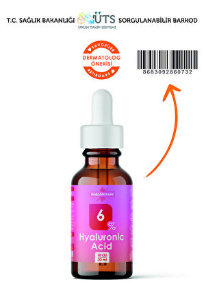 Hyaluronik Asit %6 Serum  Hyaluronik Asit %6 Serum 1 Adet 30 ml Cam Ambalaj