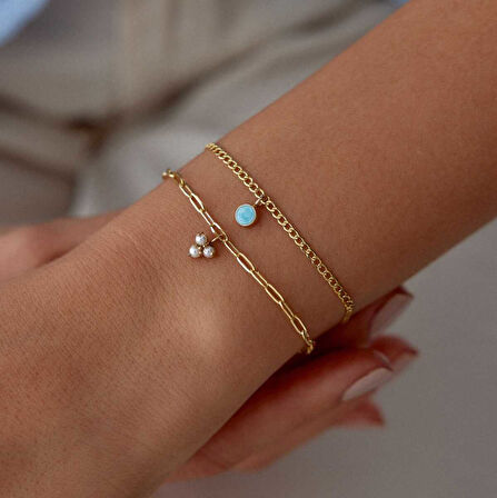 Tria İnci Charm Bileklik