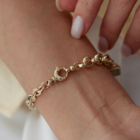 Mineli Kilit Yıldız Charm Bileklik