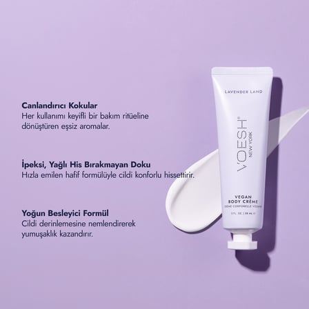 Voesh New York Vegan Vücut KremiLavender Land 88 ml (Lavanta)