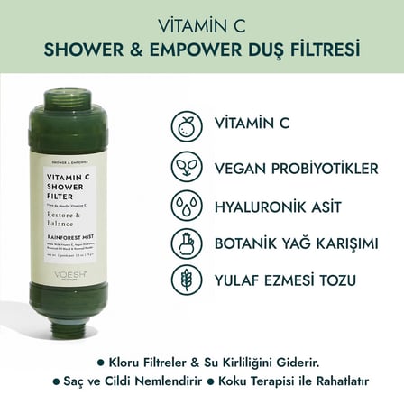 Voesh New York Vitamin C Duş Filtresi Yağmur Ormani