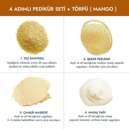 Voesh Pedi in a Box Deluxe Pedikür Seti 4 Adımlı Mango + Törpü Seti