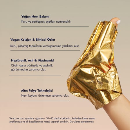 New York Collagen Gloves Kolajen Çorap Altın 