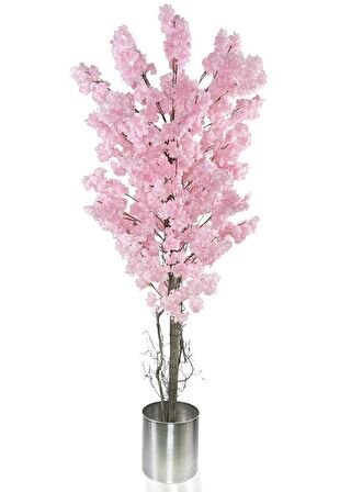 Yapay Ağaç Japon Kiraz Çiçeği Bahardalı Ağacı Sakura Çiçeği Pembe 180cm