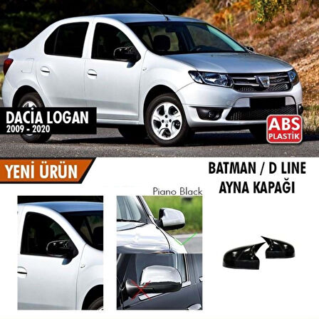 Sts Oto Aksesuar Dacia Logan 2009-2020 Batman Yarasa Ayna Kapağı Piano Black Abs Plastik