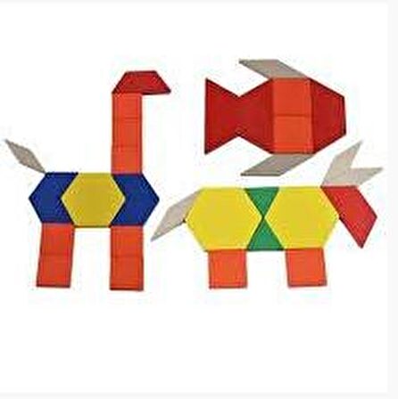 Ahşap 125 Parça Blok Eğitici Tangram Puzzle