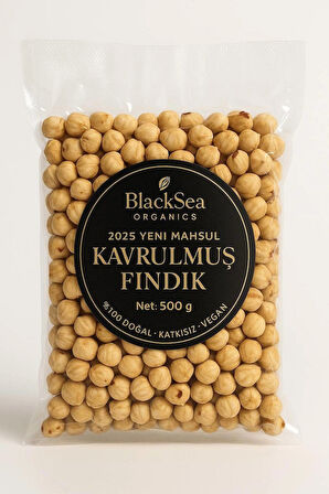 BlackSea Organics 2025 Yeni Mahsul Kavrulmuş Fındık 500 g – Doğal ve Katkısız Rize Fındığı