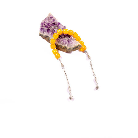 Fıçı Kesim 11x11 mm Sıkma Kehribar Zaza  Tesbih