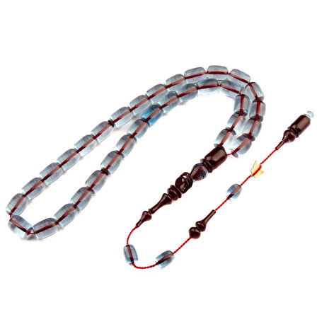 Özel Seri Kapsül Kesim 11x8 mm Ateş Kehribar Sistem Püsküllü Tesbih 