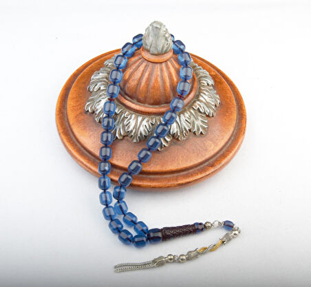 Kapsül Kesim 11x10mm Beyrut Kehribarı Alpaka Püsküllü Tesbih