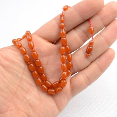 Kapsül Kesim 8x6 mm Sıkma Kehribar Sistem Püsküllü Tesbih