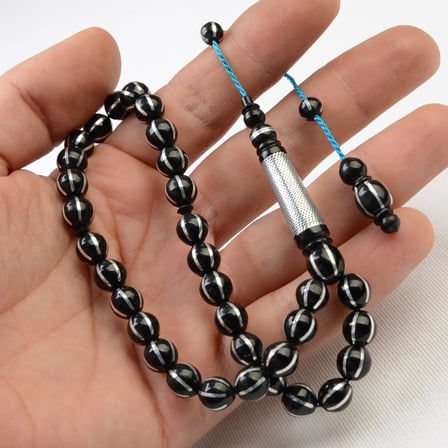 Küre Kesim 8X8 mm Pirinç Sarmallı Kuka Sistem Püsküllü Tesbih