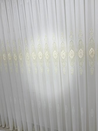 NİVEMESHOME ELİSYA 3812 GOLD IŞILTI  1/3 PİLELİ  BAMBU TÜL PERDE