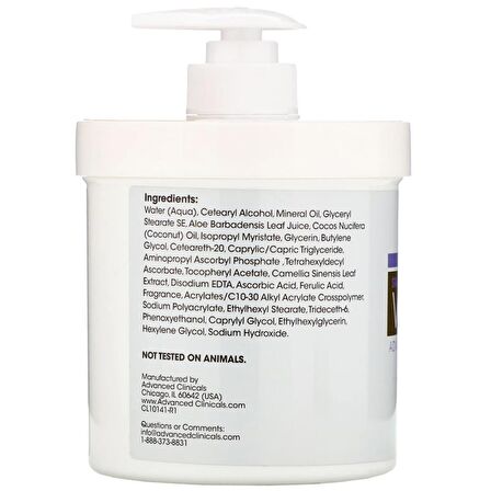 Advanced Clinicals Vitamin C Krem 454GR