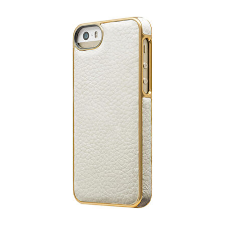 Adopted iPhone SE/5S/5 ile Uyumlu Deri Wrap Kılıf Beyaz APH11149