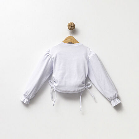 Kız Çocuk Taşlı Büzgülü Bluz