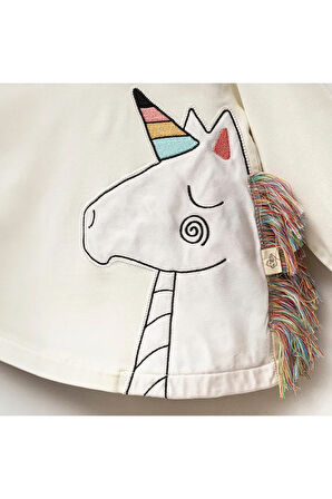 Kız Çocuk Unicorn Desenli Elbise