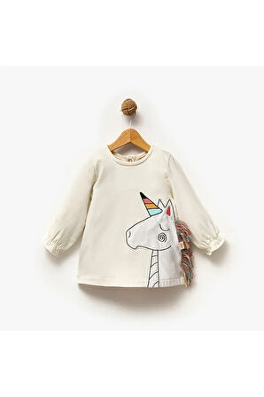 Kız Çocuk Unicorn Desenli Elbise