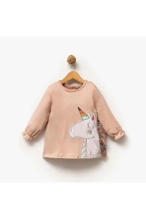 Kız Çocuk Unicorn Desenli Elbise
