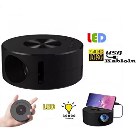 USB kablolu Full HD Mini Projektör - Mini Projeksiyon Cihazı