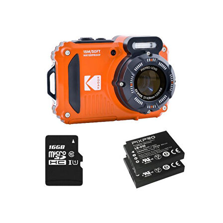Kodak Pixpro WPZ2/4x Su Altı Fotoğraf Makinesi + 16GBSD + 2.LİTYUM PİL