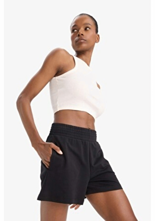 DeFactoFit Oversize Geniş Kalıp Kısa Paça Sporcu Şort C6135AX25SMBK81