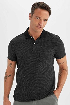 DeFacto Slim Fit Kısa Kollu Polo Tişört D0031AX24SMBK81