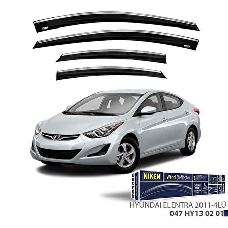 Hyundai Elantra Niken Kromlu Cam Rüzgarlığı 4lü Set 2011 2016
