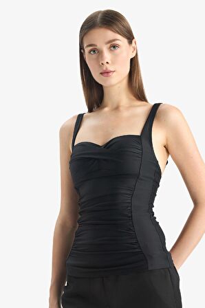 DeFacto Regular Fit Askılı Tankini-Fall in Love E3292AX25SMBK81