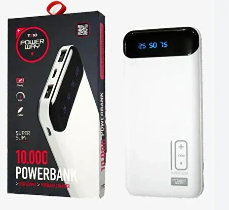 Powerway TX10 10000 Mah Dijital Göstergeli Taşınabilir Şarj Cihazı Powerbank