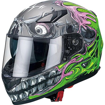 Sway 816 Mat Teeth Green Full Face Motosiklet Kaski