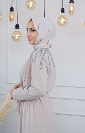 Nurcan Çetin Abaya Takım 5655 Bej