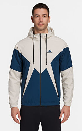 Adidas A03471 Erkek The Run Rain Kapüşonlu Yağmurluk - Adidas - İndigo - ST01771-İndigo-XL