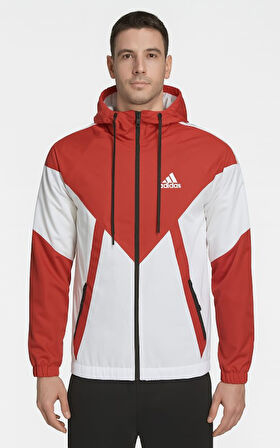 Adidas A03471 Erkek The Run Rain Kapüşonlu Yağmurluk - Adidas - Kırmızı - ST01771-Kırmızı-XXL