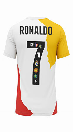 Cristiano Ronaldo C02853 7 Özel Tasarım Forması Tüm Kulüpler - Beyaz - ST02853-Beyaz-S