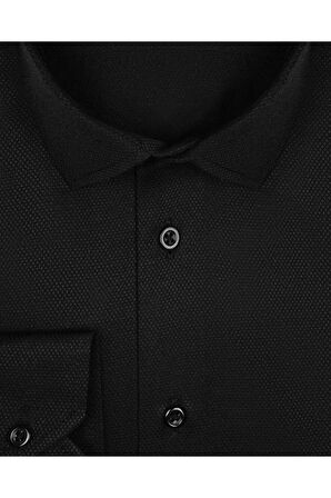 Süvari Dar Kalıp Armür Desenli Mavi Erkek Gömlek