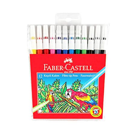 Faber-Castell Mercanlı Kurşun Kalem Kırmızı Kalem Ve 12 Li Kuru Sulu Keçeli Pastel Boya