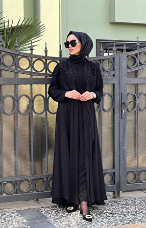 Nurcan Çetin Abaya Takım 7638 Siyah