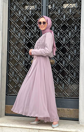 Nurcan Çetin Abaya Takım 7638 Lila