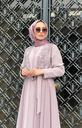 Nurcan Çetin Abaya Takım 7638 Lila