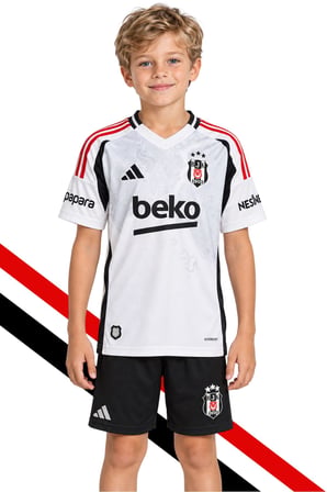 ADİDAS BJK BEYAZ ÇOCUK FORMA VE ŞORT TAKIM