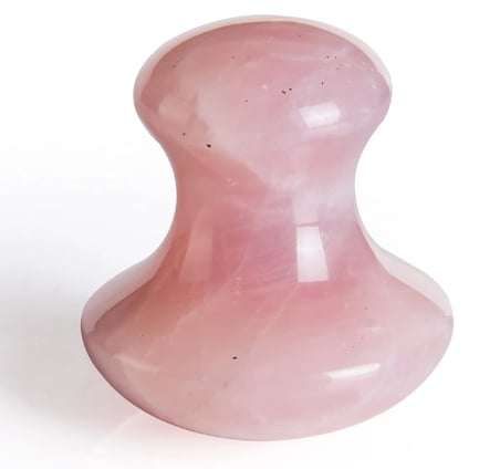 1Sen Art & Beauty Pembe Kuvars Gua Sha Mantar Masaj Taşı Yüz ve Göz Altı Masaj Aleti