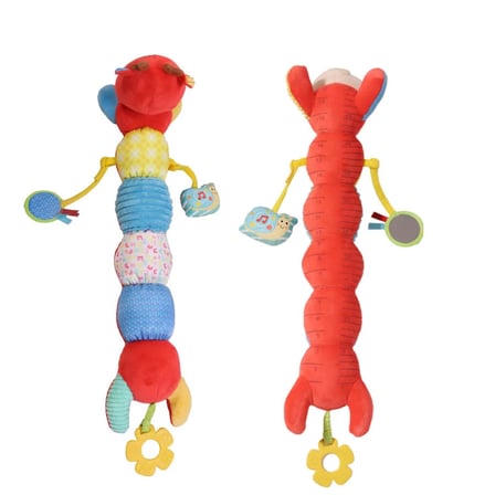 Sevimli Tırtıl Aktivite Eğitici Müzikli Peluş Oyuncak 0-3 Yaş Unisex