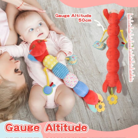 Sevimli Tırtıl Aktivite Eğitici Müzikli Peluş Oyuncak 0-3 Yaş Unisex