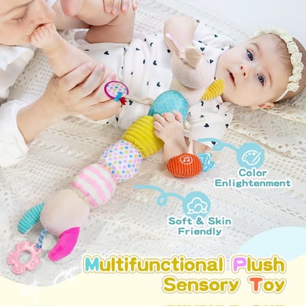 Sevimli Tırtıl Aktivite Eğitici Müzikli Peluş Oyuncak 0-3 Yaş Unisex