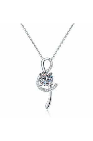 Pure Diamonds Sol Anahtarı Kadın Kolye | Gümüş Zincir | Zarif & Işıltılı Tasarım
