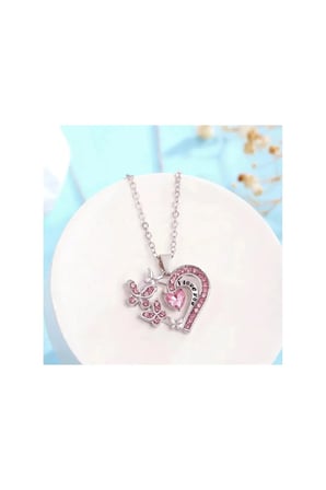 Butterfly Heart Kalp & Kelebek 925 Ayar Gümüş Kadın Kolye | Zarif & Işıltılı Tasarım