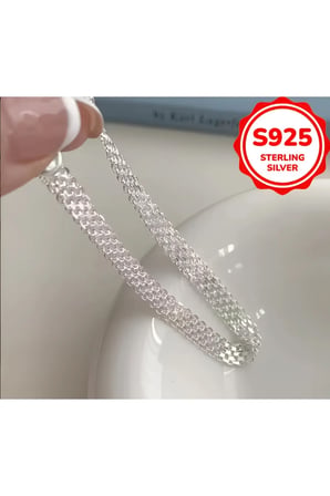 Kadın Bileklik Milano Kadın Bileklik 925 Ayar Gümüş Hasır Model Şık Bileklik P255S6384, 17-19