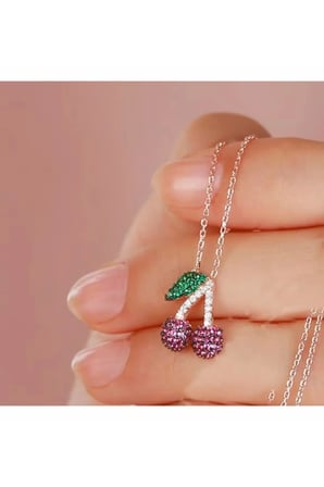Cherry 925 Ayar Gümüş Kadın Kolye | Zarif & Işıltılı Tasarım | Anlamlı Hediye | Özel Kutulu